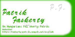 patrik faskerty business card